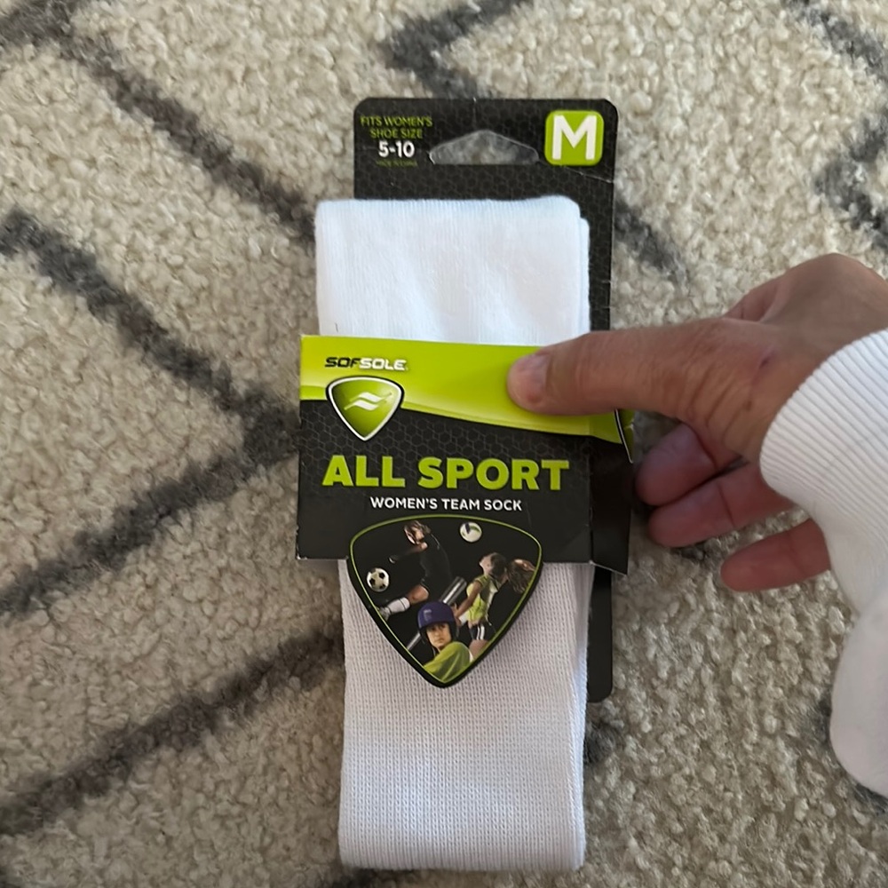 White All Sport SofSole Women's Socks